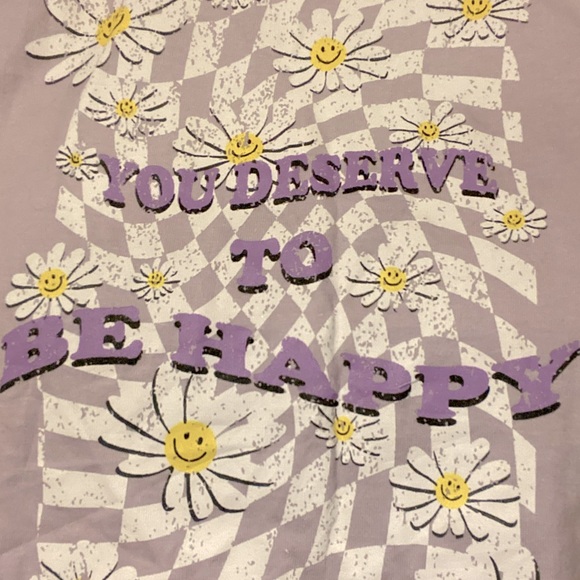 Y2K Purple Text Daisy Side Corset Crop Top - Picture 3 of 3